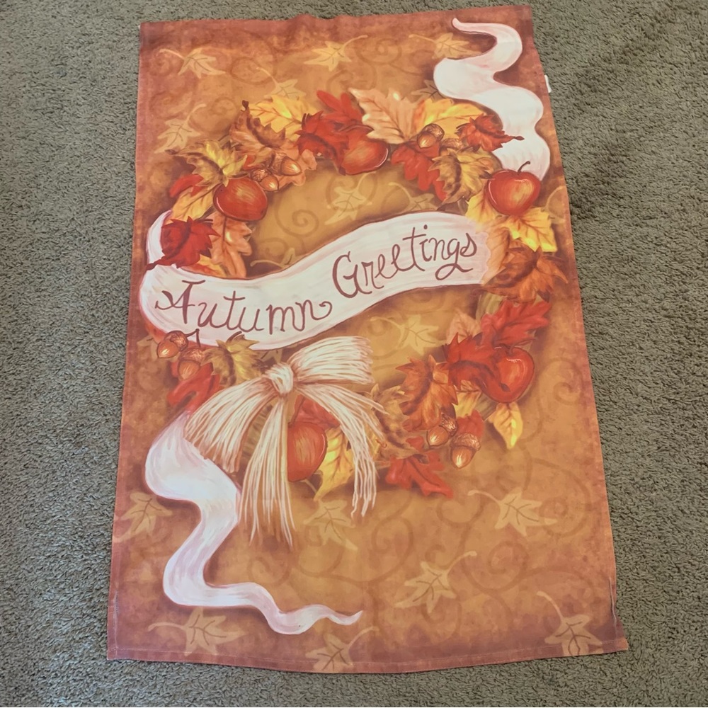 Autumn Greetings Fall Flag